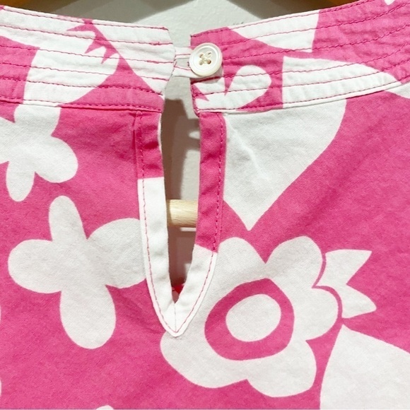 MINI BODEN Floral Tunic Top Pink White Beachy Tropical Barbiecore Size 9-10 year - Picture 7 of 10